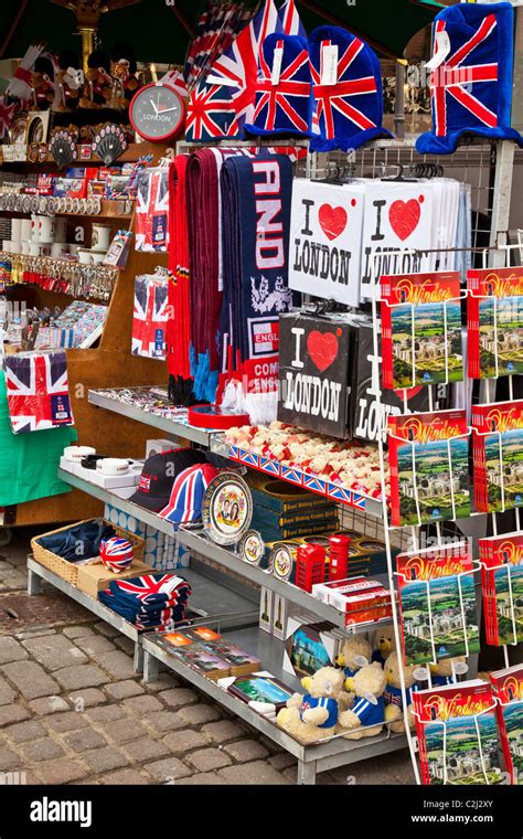 Display Of Souvenirsmemorabilia And Ts Of England And London On A