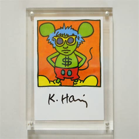 Keith Haring Andy Mouse I Homage To Warhol Firmata A Mano CharityStars