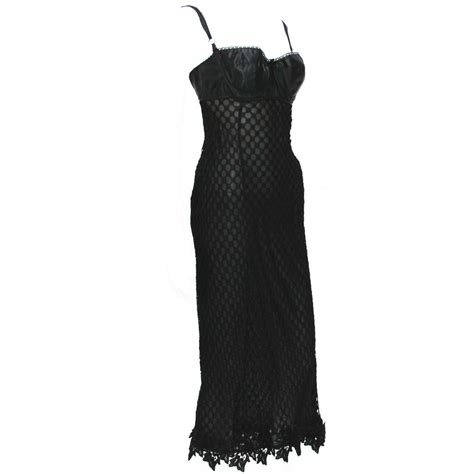 Dolce And Gabbana Lace Sexy Bustier Stretch Sheer Black Dress 44 For Sale At 1stdibs Sheer Bustier