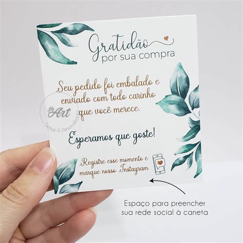 Cart O Agradecimento Para Loja Verde E Dourado Shopee Brasil