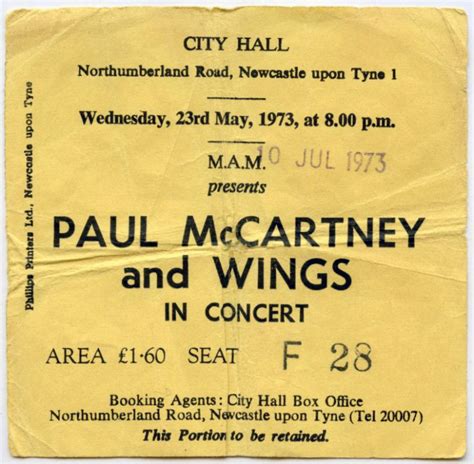 Wings Concert At Odeon Cinema In Newcastle Upon Tyne On May 22 1973