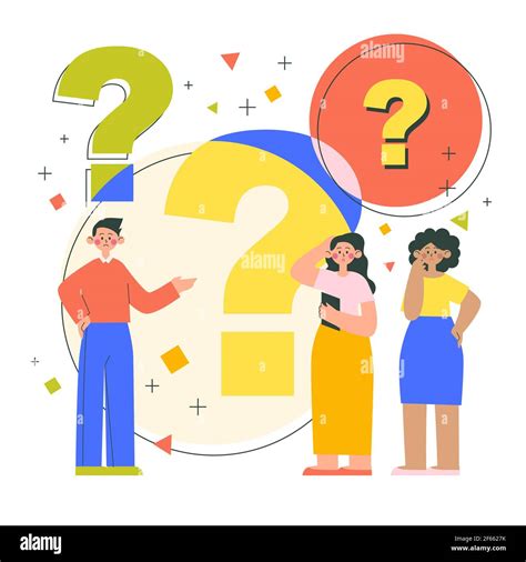 Flat People Asking Questions Illustration Vector Illustration Stock