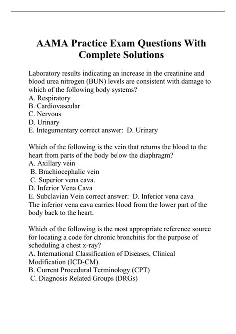 AAMA Practice Exam Questions With Complete Solutions AAMA Stuvia US