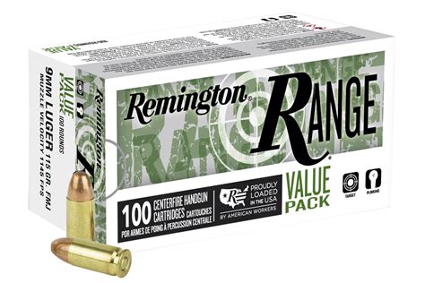 Remington 9mm 115 Gr FMJ Range Value Pack 100 Box Sportsman S Outdoor