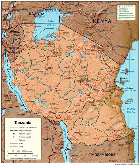 Carte Physique De La Tanzanie