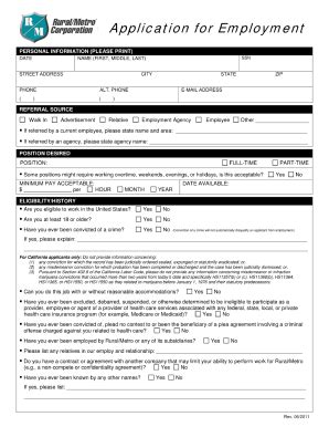 Subway Employment Application Forms And Templates Fillable