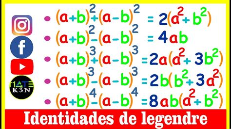 Identidades De Legendre Productos Notables Ejemplos Resueltos Youtube