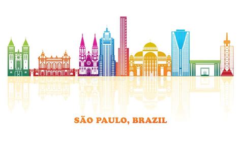 Coloridas Vistas De La Ciudad De Sao Paulo Brazil Ilustración Del