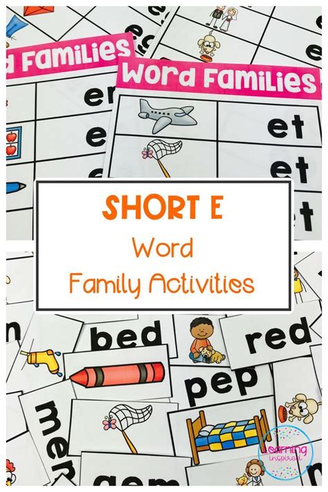 Short E Word Work Activities Bundle Differentiated Centers Word