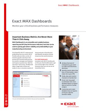 Fillable Online Exact MAX Dashboards Fax Email Print PdfFiller