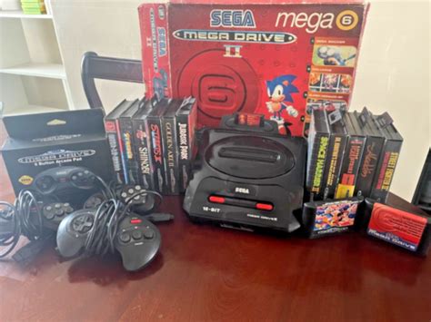 Sega Mega Drive II Console Boxed Bundle 4x Remotes 13 Games