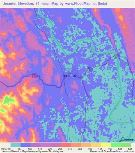 Elevation of Jerantut,Malaysia Elevation Map, Topography, Contour