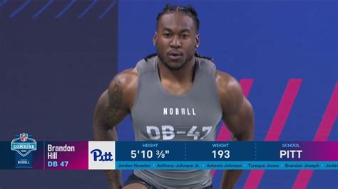 S Brandon Hill Pittsburgh Runs A 443 Second 40 Yard Dash At 2023 Nfl