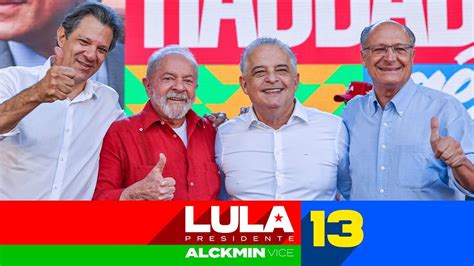 Lula Haddad Alckmin e França no lançamento da campanha em São Paulo