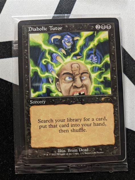 1x Diabolic Tutor NM Unplayed Brain Dead X Magic The Gathering Promo