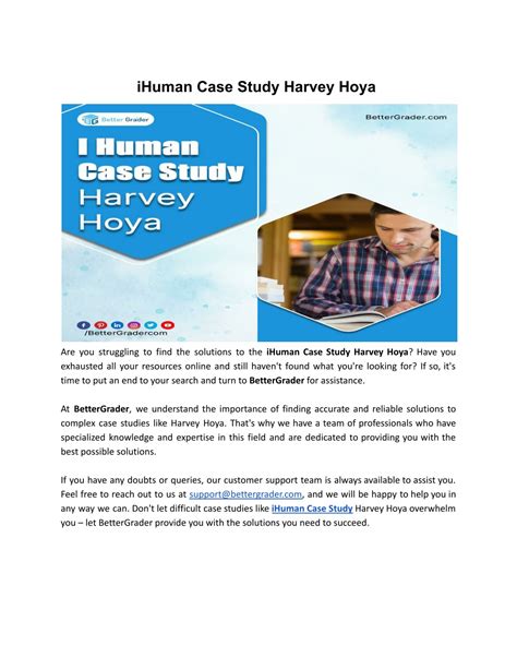 Ppt Ihuman Case Study Harvey Hoya Powerpoint Presentation Free