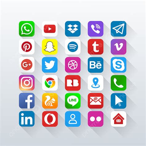 Iconos De Redes Sociales PNG dibujos Imágenes Prediseñadas De Redes