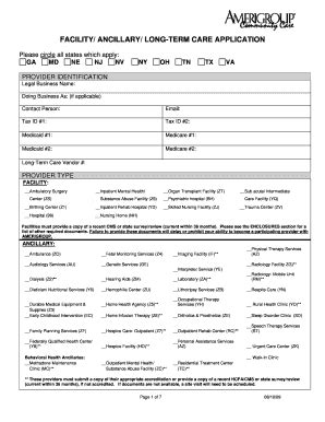 Facility Ancillary Long Term Care Application Mmcp Dhmh Maryland