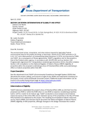 Fillable Online Ftp Txdot Project Coordination Request For Historical