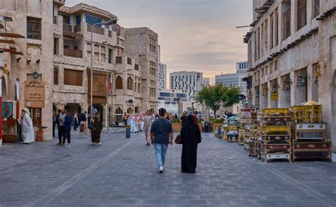 Souq Waqif In Doha Qatar Main Street Afternoon Shot During 2023 AFC