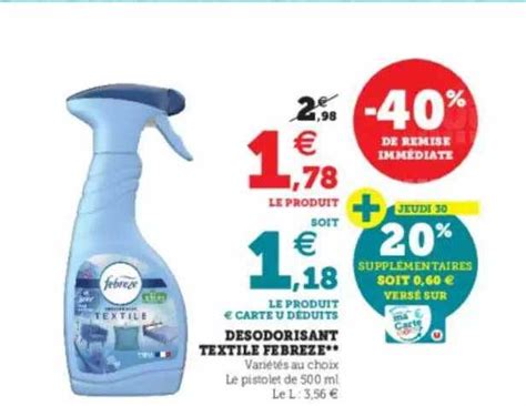 Promo D Sodorisant Textile Febreze Chez Hyper U Icatalogue Fr