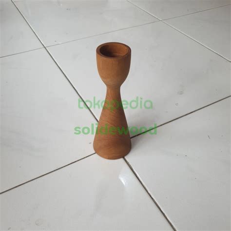 Jual Lily Wood Candle Holder 20 Cm Tempat Lilin Kayu Kota Bandung