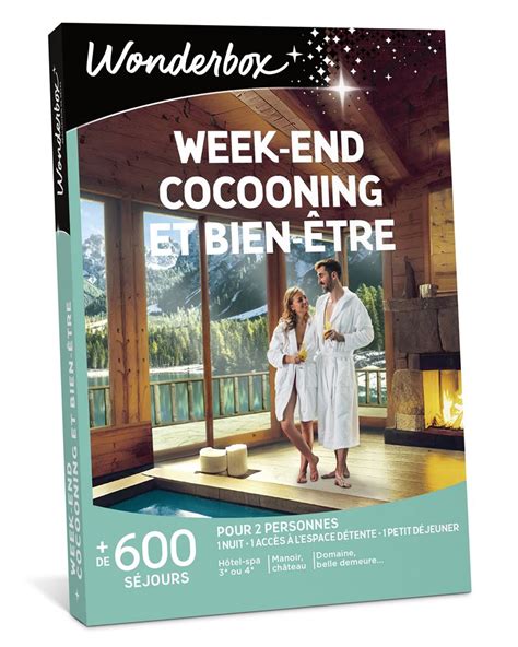 Coffret cadeau Wonderbox Week end cocooning et bien être Coffret