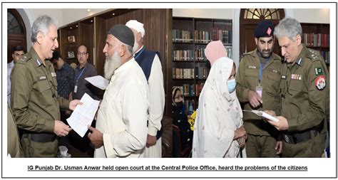 Ig Punjab Dr Usman Anwar Held Open Court At The Central Police Office