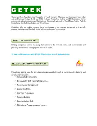 Getek Profile | PDF