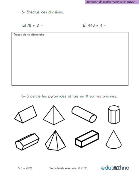 R Vision De Fin D Ann E Math Matique E Cycle Edutechno