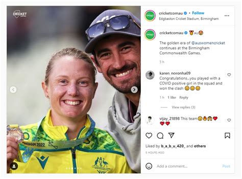 Commonwealth Games 2022 Mitchell Starc Celebrates With Wife Alyssa