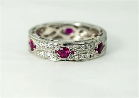 Modern Ruby and Diamond Eternity Band