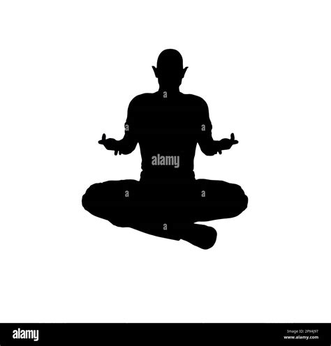 Male Silhouette Figure Practicing The Sukhasana Pose Stock Photo Alamy