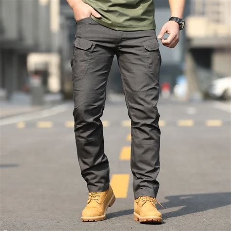 Military Tactical Cargo Pants Safari Work Long Trousers For Men Multi Pocket Waterproof Hiking