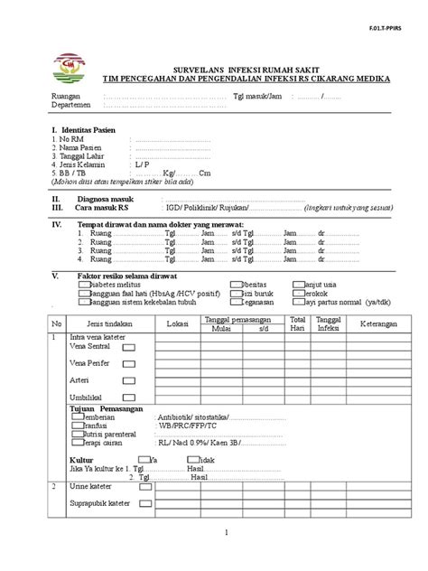 Formulir Surveilans Di Status Pasien Pdf