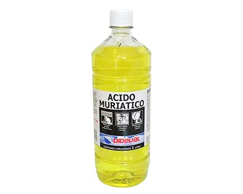 Ácido Muriático 1 Litro - Ácido Muriático 1 Litro Dideval Amarillo