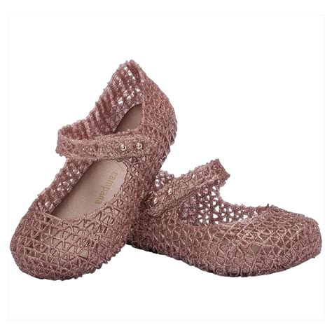 Sapatilha Mini Melissa Campana Papel Bb Rose Glitter MelShoes