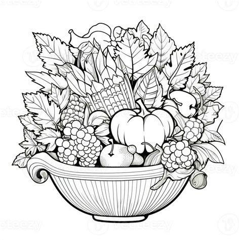 ThanksGiving Coloring Pages 26645346 Stock Photo at Vecteezy