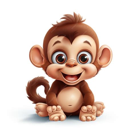 Premium Ai Image Baby Monkey Smile On The Tree Ai Generated Image