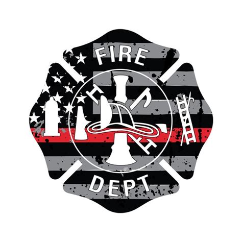 Thin Red Line Firefighter American Flag Maltese Cross Vehicle Etsy