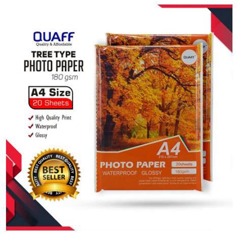 Quaff Tree Type Glossy Photo Paper A A Size Gsm Gsm