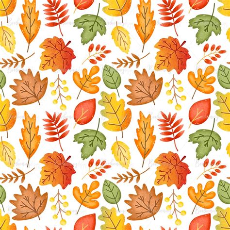 Cute Thanksgiving Digital Paper Autumn Harvest Seamless Etsy