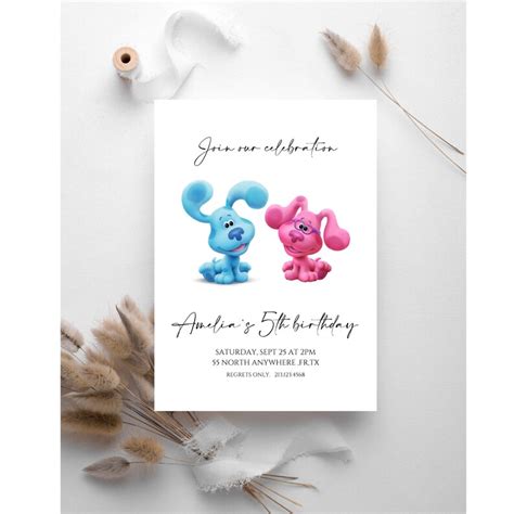 Blues Clues Invitation Blues Clues Birthday Invitation Blues Etsy