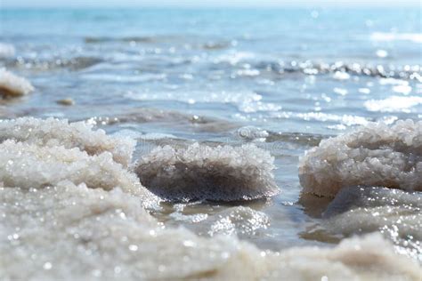 Dead Sea Salt Crystals in Waves Stock Image - Image of care, israel ...