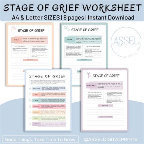 7 Stages of Grief Workbook - Etsy 