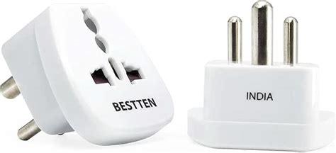 2 Pack Bestten Travel Adapter For India Pakistan Nepal