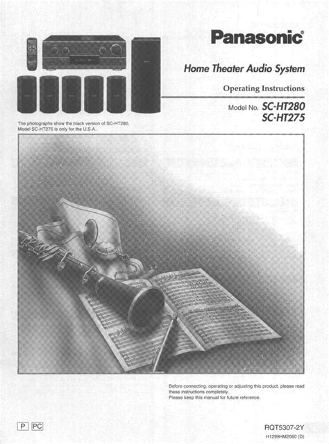 Instruction Manual For Panasonic Sa Ht275 Sa Ht280 Home Theater System