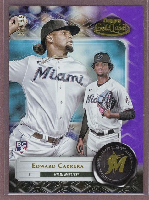 2022 Topps Gold Label Purple Class 1 31 Edward Cabrera RC Marlins 99