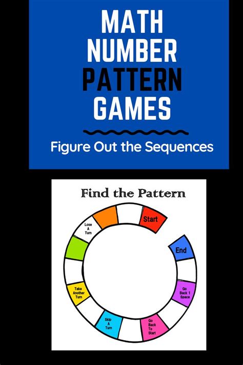 A Game Board With The Words Math Number Pattern Games And An Image Of A Circle