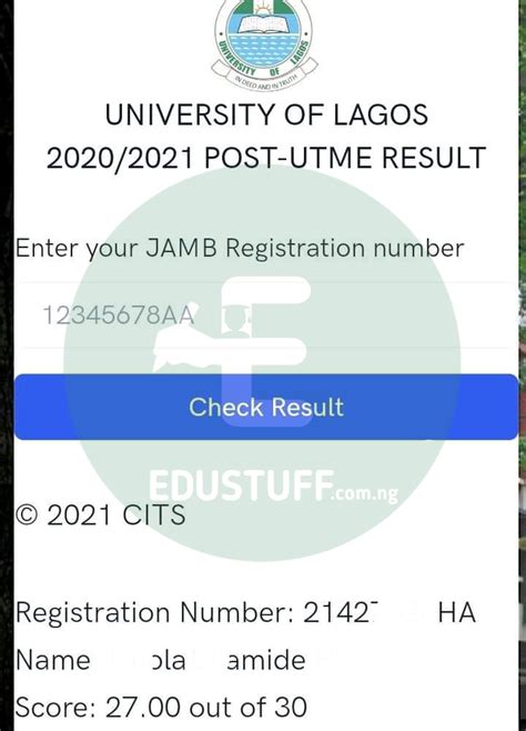 Unilag Post Utme Result